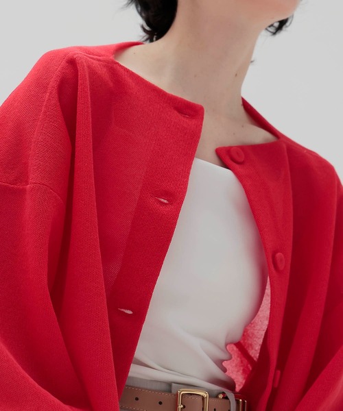 DRESSLAVE（ドレスレイブ）の「ALLONGE sheer cardigan(シアーカーディガン)（カーディガン/ボレロ・レディース・ホワイト/グレー/イエロー/ブルー/ネイビー/レッド・38）」の18枚目の写真