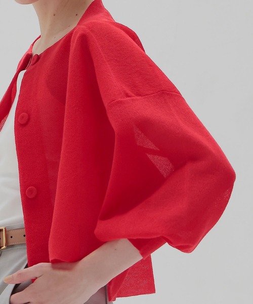 DRESSLAVE（ドレスレイブ）の「ALLONGE sheer cardigan(シアーカーディガン)（カーディガン/ボレロ・レディース・ホワイト/グレー/イエロー/ブルー/ネイビー/レッド・38）」の19枚目の写真