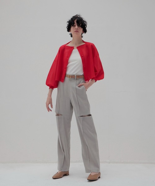 DRESSLAVE（ドレスレイブ）の「ALLONGE sheer cardigan(シアーカーディガン)（カーディガン/ボレロ・レディース・ホワイト/グレー/イエロー/ブルー/ネイビー/レッド・38）」の21枚目の写真