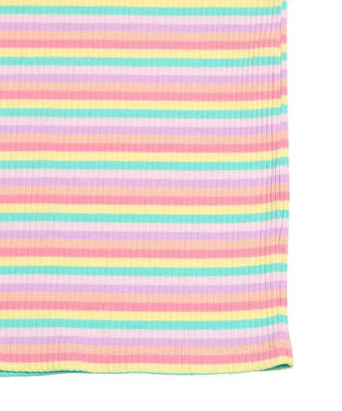 PUNYUS（プニュズ）の「マルチボーダーハイネックリブＴシャツ（Tシャツ/カットソー・レディース・ブルー/グリーン/ピンク・1/2/3/4）」の6枚目の写真