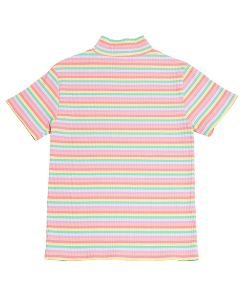 PUNYUS（プニュズ）の「マルチボーダーハイネックリブＴシャツ（Tシャツ/カットソー・レディース・ブルー/グリーン/ピンク・1/2/3/4）」の8枚目の写真