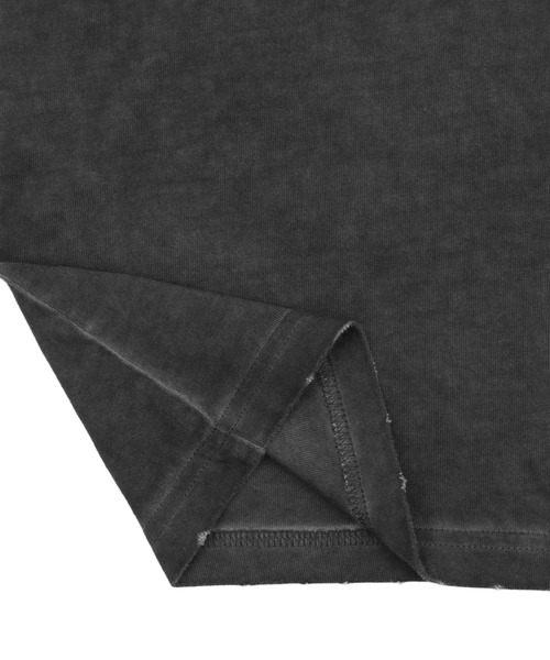 SHORT ROUND（ショートラウンド）の「SHORT ROUND/コールドダイダメージアップリケT（Tシャツ/カットソー・メンズ・グレー/スミクロ・LARGE/MEDIUM）」の7枚目の写真