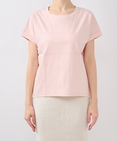 La boutique BonBon（ラブティックボンボン）の「【名品・二の腕すっきり見え】ターンバックスリーブカットソー（Tシャツ/カットソー・レディース・ピンク/ネイビー/サックスブルー/オフホワイト/ブラック・FREE）」の21枚目の写真