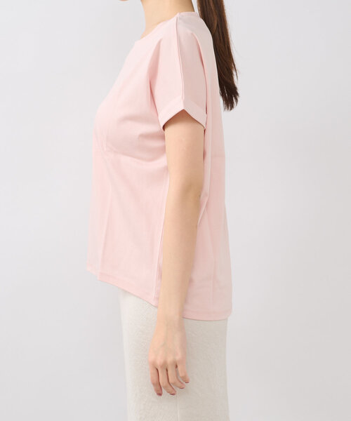 La boutique BonBon（ラブティックボンボン）の「【名品・二の腕すっきり見え】ターンバックスリーブカットソー（Tシャツ/カットソー・レディース・ピンク/ネイビー/サックスブルー/オフホワイト/ブラック・FREE）」の22枚目の写真