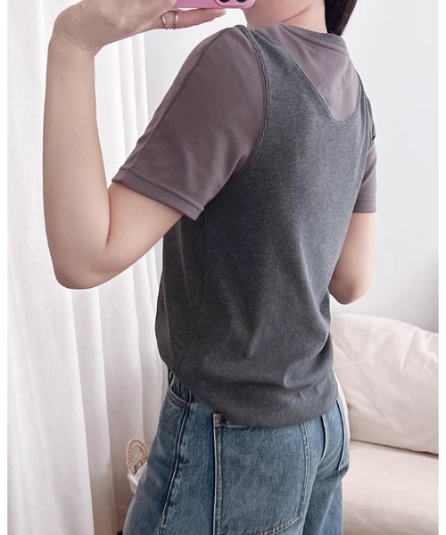 tシャツ 「tageechita」切り替えパネルTシャツ レディース tageechita tシャツ 「tageechita」切り替えパネルTシャツ