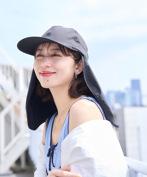 studio CLIP（スタディオクリップ）の「【紫外線防止/接触冷感/軽量】シェルテックサンシェードキャップ（キャップ・レディース・ベージュ/ブラック・FREE）」の6枚目の写真