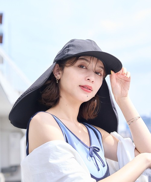 studio CLIP（スタディオクリップ）の「【紫外線防止/接触冷感/軽量】シェルテックサンシェードキャップ（キャップ・レディース・ベージュ/ブラック・FREE）」の3枚目の写真