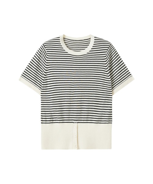 tageechita(タジチタ)の「【tageechita】ボーダー切替 ニットプルオーバー(Tシャツ/カットソー・レディース・ホワイト×ブラック/グレー×ホワイト・L/M/S)」の15枚目の写真