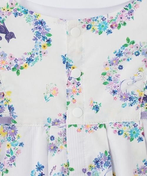 ANNA SUI 花柄長袖チュニック サイズ4 セール】フラワーリース柄チュニック＋2WAYオール（ロンパース）｜ANNA