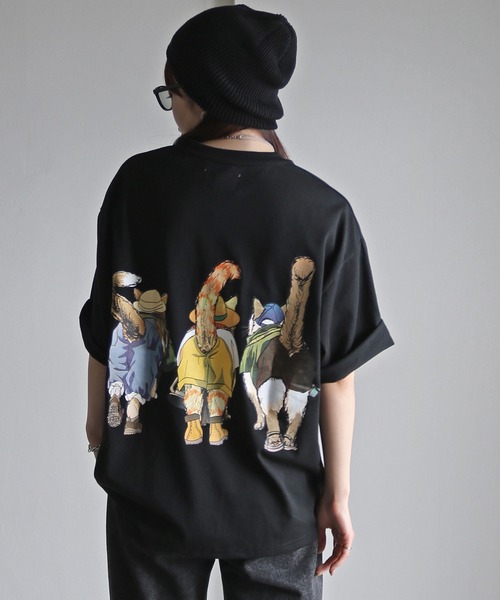 COURO（コウロ）の「アウトドアアニマルプリントTシャツ（Tシャツ/カットソー・レディース・ブラック系/ホワイト/ブラック/チャコール/オートミール/ホワイト系/チャコールグレー/ライトグレー系・L/M/XL）」の16枚目の写真