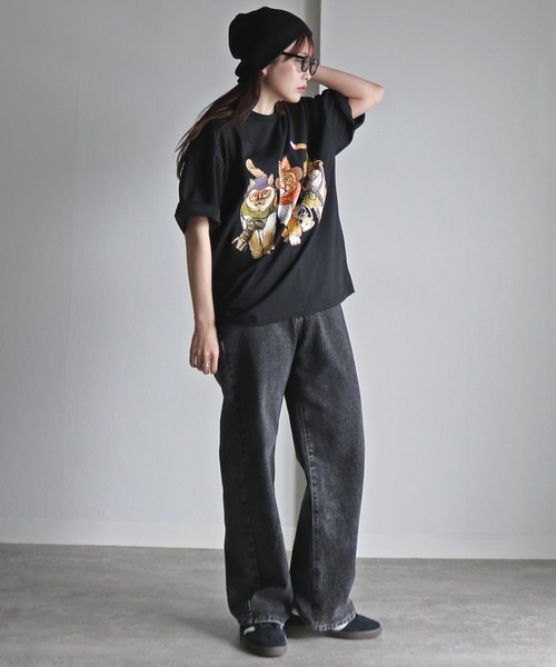 COURO（コウロ）の「アウトドアアニマルプリントTシャツ（Tシャツ/カットソー・レディース・ブラック系/ホワイト/ブラック/チャコール/オートミール/ホワイト系/チャコールグレー/ライトグレー系・L/M/XL）」の17枚目の写真