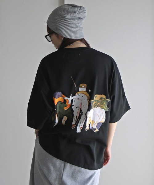 COURO（コウロ）の「アウトドアアニマルプリントTシャツ（Tシャツ/カットソー・レディース・ブラック系/ホワイト/ブラック/チャコール/オートミール/ホワイト系/チャコールグレー/ライトグレー系・L/M/XL）」の19枚目の写真