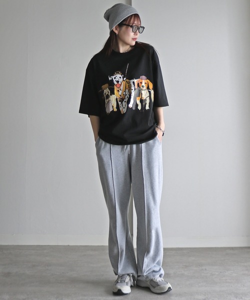 COURO（コウロ）の「アウトドアアニマルプリントTシャツ（Tシャツ/カットソー・レディース・ブラック系/ホワイト/ブラック/チャコール/オートミール/ホワイト系/チャコールグレー/ライトグレー系・L/M/XL）」の20枚目の写真