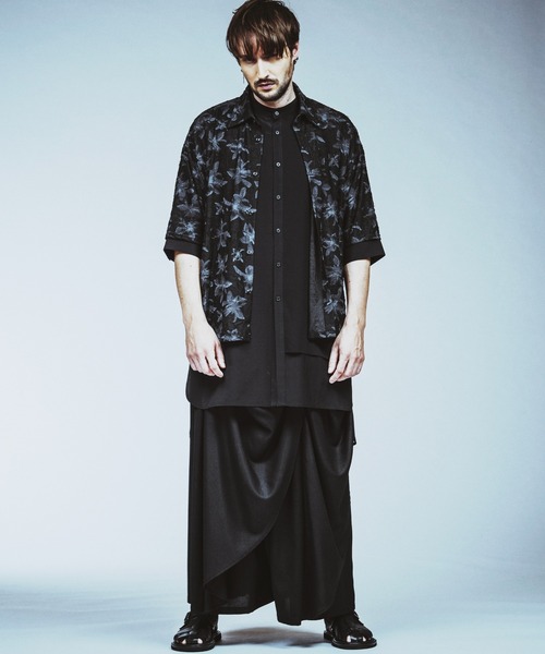NO ID.(ノーアイディ)の「【NO ID.】Sheer Flower JQ Big Shirt / シアー フラワー JQ ビッグ シャツ(シャツ/ブラウス・メンズ・ブラック/ホワイト・ONE SIZE)」の20枚目の写真