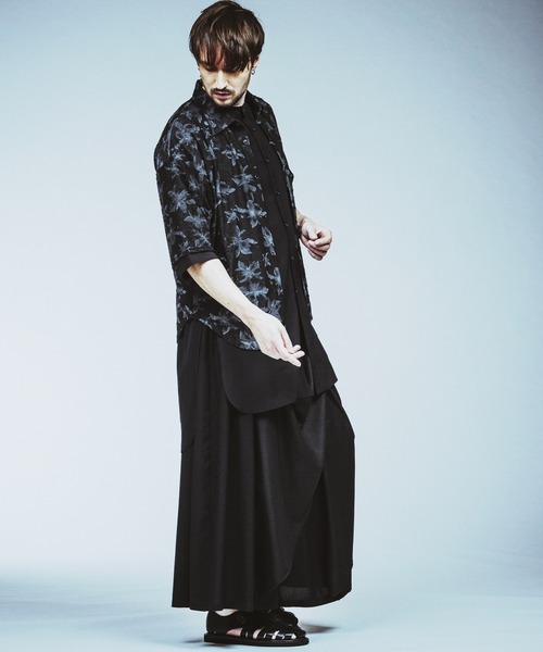 NO ID.(ノーアイディ)の「【NO ID.】Sheer Flower JQ Big Shirt / シアー フラワー JQ ビッグ シャツ(シャツ/ブラウス・メンズ・ブラック/ホワイト・ONE SIZE)」の21枚目の写真