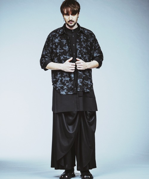 NO ID.(ノーアイディ)の「【NO ID.】Sheer Flower JQ Big Shirt / シアー フラワー JQ ビッグ シャツ(シャツ/ブラウス・メンズ・ブラック/ホワイト・ONE SIZE)」の15枚目の写真