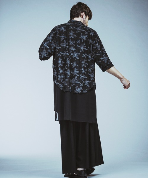 NO ID.(ノーアイディ)の「【NO ID.】Sheer Flower JQ Big Shirt / シアー フラワー JQ ビッグ シャツ(シャツ/ブラウス・メンズ・ブラック/ホワイト・ONE SIZE)」の17枚目の写真