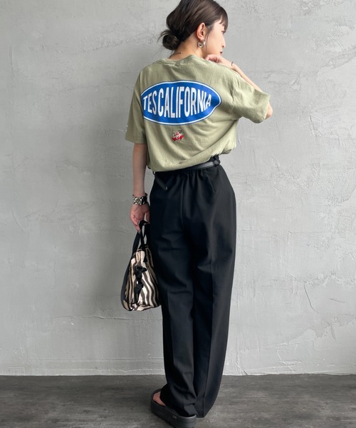 The Endless Summer（エンドレスサマー）の「[THE ENDLESS SUMMER/エンドレスサマー] 別注 THE CALIFORNIA バックプリントTシャツ（Tシャツ/カットソー・レディース・グリーン/ホワイト/ブラック・M/L/S/XL）」の8枚目の写真