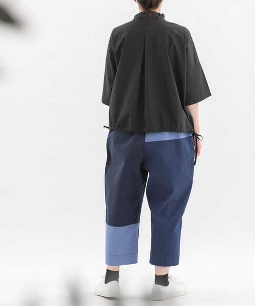 Cloche COOL ブロードスタンドフリル5分袖ブラウス Cloche COOL ブロードスタンドフリル5分袖ブラウス | COO ONLINE