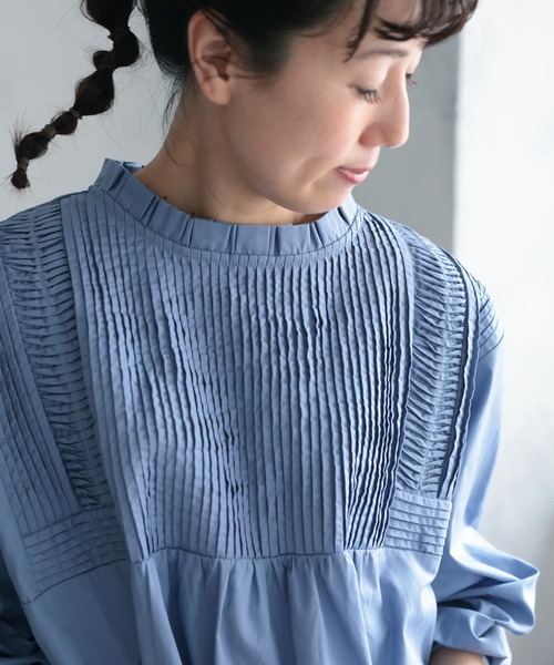 soulberry(ソウルベリー)の「みずいろ屋根のブラウス(シャツ/ブラウス・レディース・ブルー・5L/4L/3L/LL/L/M)」の2枚目の写真
