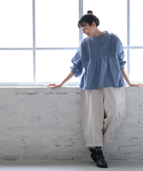 soulberry(ソウルベリー)の「みずいろ屋根のブラウス(シャツ/ブラウス・レディース・ブルー・5L/4L/3L/LL/L/M)」の3枚目の写真