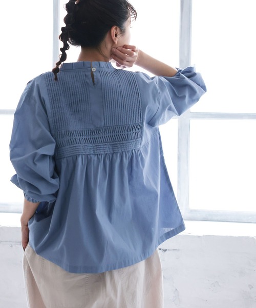 soulberry(ソウルベリー)の「みずいろ屋根のブラウス(シャツ/ブラウス・レディース・ブルー・5L/4L/3L/LL/L/M)」の7枚目の写真