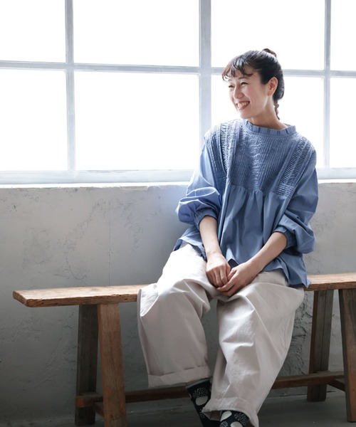 soulberry(ソウルベリー)の「みずいろ屋根のブラウス(シャツ/ブラウス・レディース・ブルー・5L/4L/3L/LL/L/M)」の8枚目の写真