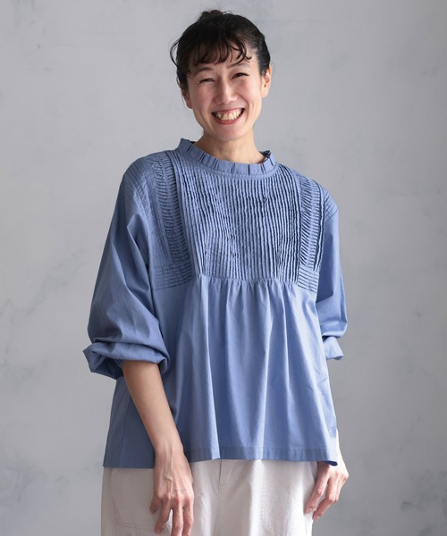 soulberry(ソウルベリー)の「みずいろ屋根のブラウス(シャツ/ブラウス・レディース・ブルー・5L/4L/3L/LL/L/M)」の15枚目の写真