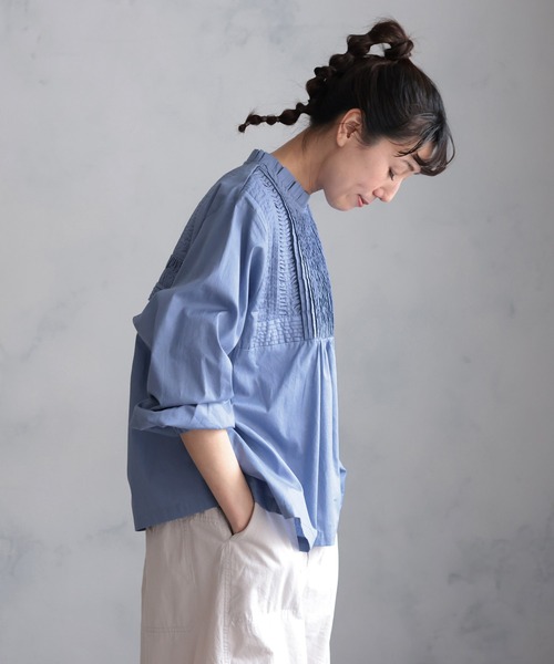 soulberry(ソウルベリー)の「みずいろ屋根のブラウス(シャツ/ブラウス・レディース・ブルー・5L/4L/3L/LL/L/M)」の16枚目の写真