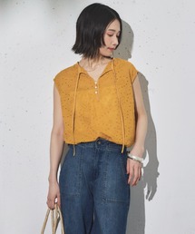 定価3.5万 Plantation ブラリーフラワーブラウス イエロー 定価3.5万 Plantation ブラリーフラワーブラウス イエロー