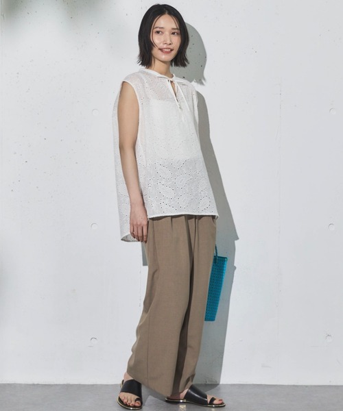 Doux archives(ドゥアルシーヴ)の「レースノースリブラウス(シャツ/ブラウス・レディース・イエロー/サックスブルー/オフホワイト・FREE)」の20枚目の写真