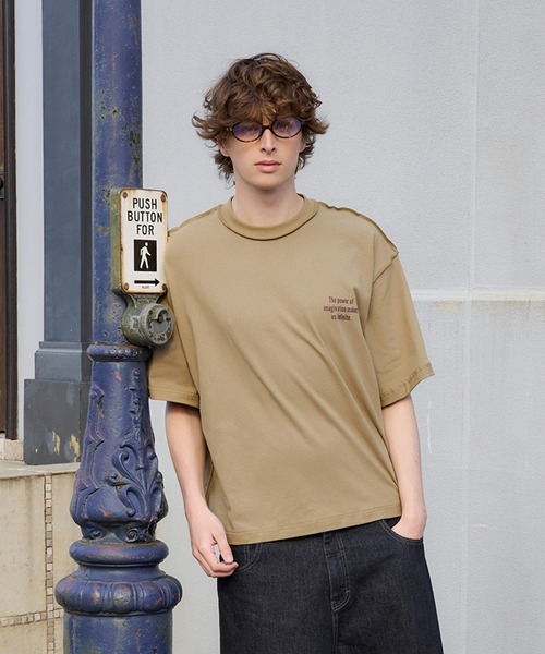 Regen Glanz(レーゲングランツ)の「reverse design T-shirt/リバースデザインTシャツ(Tシャツ/カットソー・メンズ・チャコールグレー/ブラック/ベージュ・SMALL/MEDIUM/LARGE)」の3枚目の写真