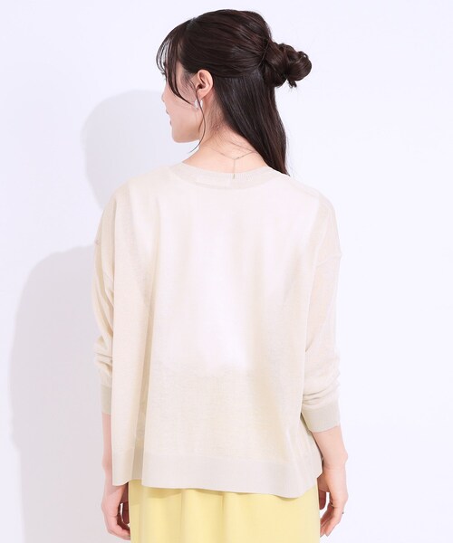 SHOO・LA・RUE（シューラルー）の「【洗える/S-LL】ナチュラル感が上品 サッと羽織れるカーディガン（カーディガン/ボレロ・レディース・ネイビー/ライトベージュ/イエロー系その他/ライトグレー・01/04/03/02）」の19枚目の写真