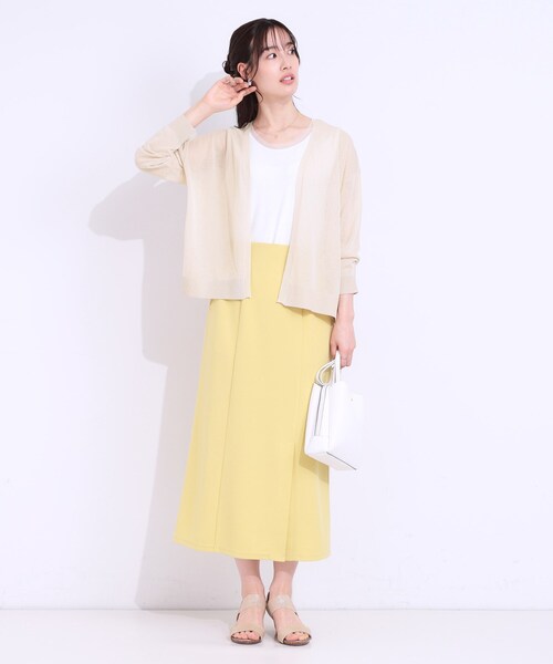 SHOO・LA・RUE（シューラルー）の「【洗える/S-LL】ナチュラル感が上品 サッと羽織れるカーディガン（カーディガン/ボレロ・レディース・ネイビー/ライトベージュ/イエロー系その他/ライトグレー・01/04/03/02）」の18枚目の写真
