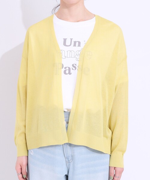SHOO・LA・RUE（シューラルー）の「【洗える/S-LL】ナチュラル感が上品 サッと羽織れるカーディガン（カーディガン/ボレロ・レディース・ネイビー/ライトベージュ/イエロー系その他/ライトグレー・01/04/03/02）」の12枚目の写真