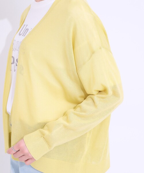 SHOO・LA・RUE（シューラルー）の「【洗える/S-LL】ナチュラル感が上品 サッと羽織れるカーディガン（カーディガン/ボレロ・レディース・ネイビー/ライトベージュ/イエロー系その他/ライトグレー・01/04/03/02）」の8枚目の写真
