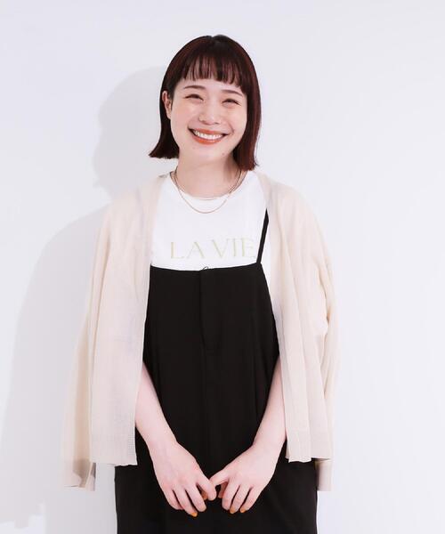 SHOO・LA・RUE（シューラルー）の「【洗える/S-LL】ナチュラル感が上品 サッと羽織れるカーディガン（カーディガン/ボレロ・レディース・ネイビー/ライトベージュ/イエロー系その他/ライトグレー・01/04/03/02）」の6枚目の写真