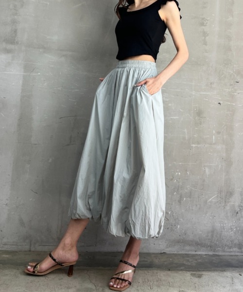 30%OFF】チェーン×ベルト付き ハーフプリーツスカート