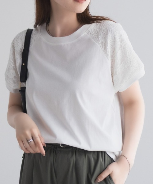 NAVY(ネイビー)の「nAvy ショルダーレースTシャツ(Tシャツ/カットソー・レディース・オフホワイト/チャコールグレー・M/L)」の12枚目の写真
