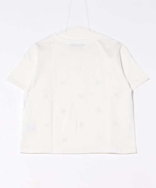 QUEENS COURT(クイーンズコート)の「ハートシシュウTシャツ≪洗濯機で洗える≫(Tシャツ/カットソー・レディース・ブラック/オフホワイト・M)」の3枚目の写真