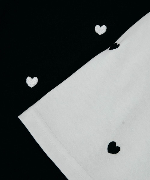 QUEENS COURT(クイーンズコート)の「ハートシシュウTシャツ≪洗濯機で洗える≫(Tシャツ/カットソー・レディース・ブラック/オフホワイト・M)」の21枚目の写真