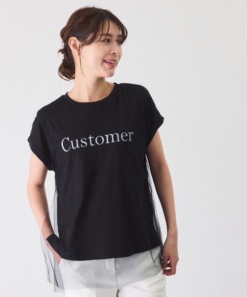 Jayro(ジャイロ)の「チュール使いロゴプルオーバー(Tシャツ/カットソー・レディース・ホワイト/チャコールグレー/ブラック・M)」の1枚目の写真