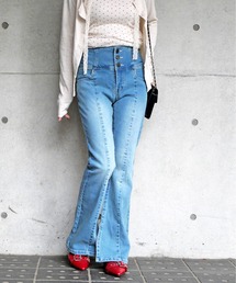 FUN（ファン）の「デニムフレアーパンツ（デニムパンツ）」