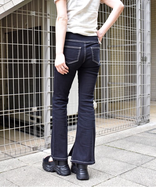 FUN(ファン)の「デニムフレアーパンツ(デニムパンツ・レディース・ブラック/ブラック系その他/ブルー/ネイビー/ブラック×ホワイト・XS-Short/XS-Long/S-Short/S-Long/M-Short/M-Long/L-Short/L-Long/XL-Short/XL-Long)」の18枚目の写真