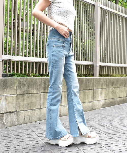 FUN(ファン)の「デニムフレアーパンツ(デニムパンツ・レディース・ブラック/ブラック系その他/ブルー/ネイビー/ブラック×ホワイト・XS-Short/XS-Long/S-Short/S-Long/M-Short/M-Long/L-Short/L-Long/XL-Short/XL-Long)」の14枚目の写真