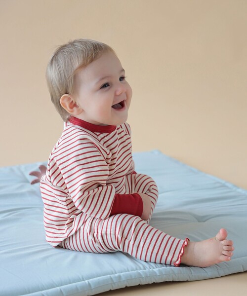 こども ビームス（コドモビームス）の「ベビー テレコ ラグラン Tシャツ 2025FW（60～90cm）（Tシャツ/カットソー・キッズ・レッド/グリーン/グリーン系その他・80-90/60-70）」の3枚目の写真