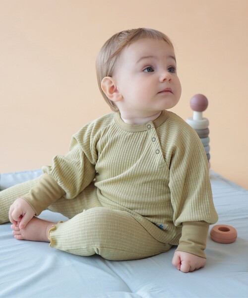 こども ビームス（コドモビームス）の「ベビー テレコ ラグラン Tシャツ 2025FW（60～90cm）（Tシャツ/カットソー・キッズ・レッド/グリーン/グリーン系その他・80-90/60-70）」の8枚目の写真