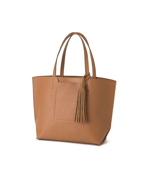 HITCH HIKE MARKET(ヒッチハイクマーケット)の「インサイドタッセルトートM(トートバッグ・レディース・ブラック/ピンク系その他/ベージュ/ブラウン/グレー・ONESIZE)」の8枚目の写真