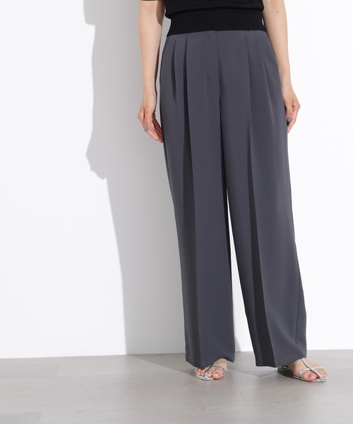 N.（N. Natural Beauty Basic）（エヌエヌナチュラルビューティーベーシック）の「ドライタッチツータックワイドパンツ（スラックス・レディース・チャコールグレー/ブラウン/ベージュ・MEDIUM/SMALL）」の15枚目の写真