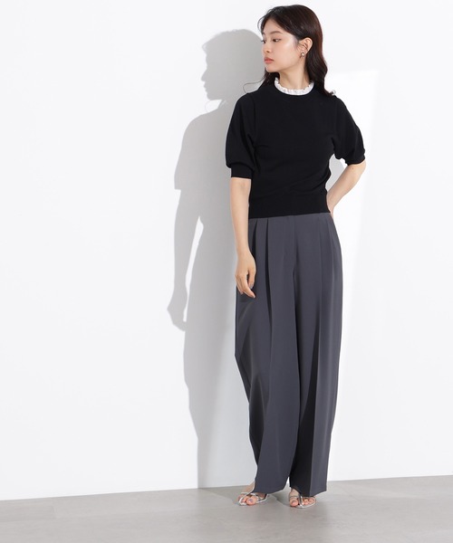 N.（N. Natural Beauty Basic）（エヌエヌナチュラルビューティーベーシック）の「ドライタッチツータックワイドパンツ（スラックス・レディース・チャコールグレー/ブラウン/ベージュ・MEDIUM/SMALL）」の18枚目の写真